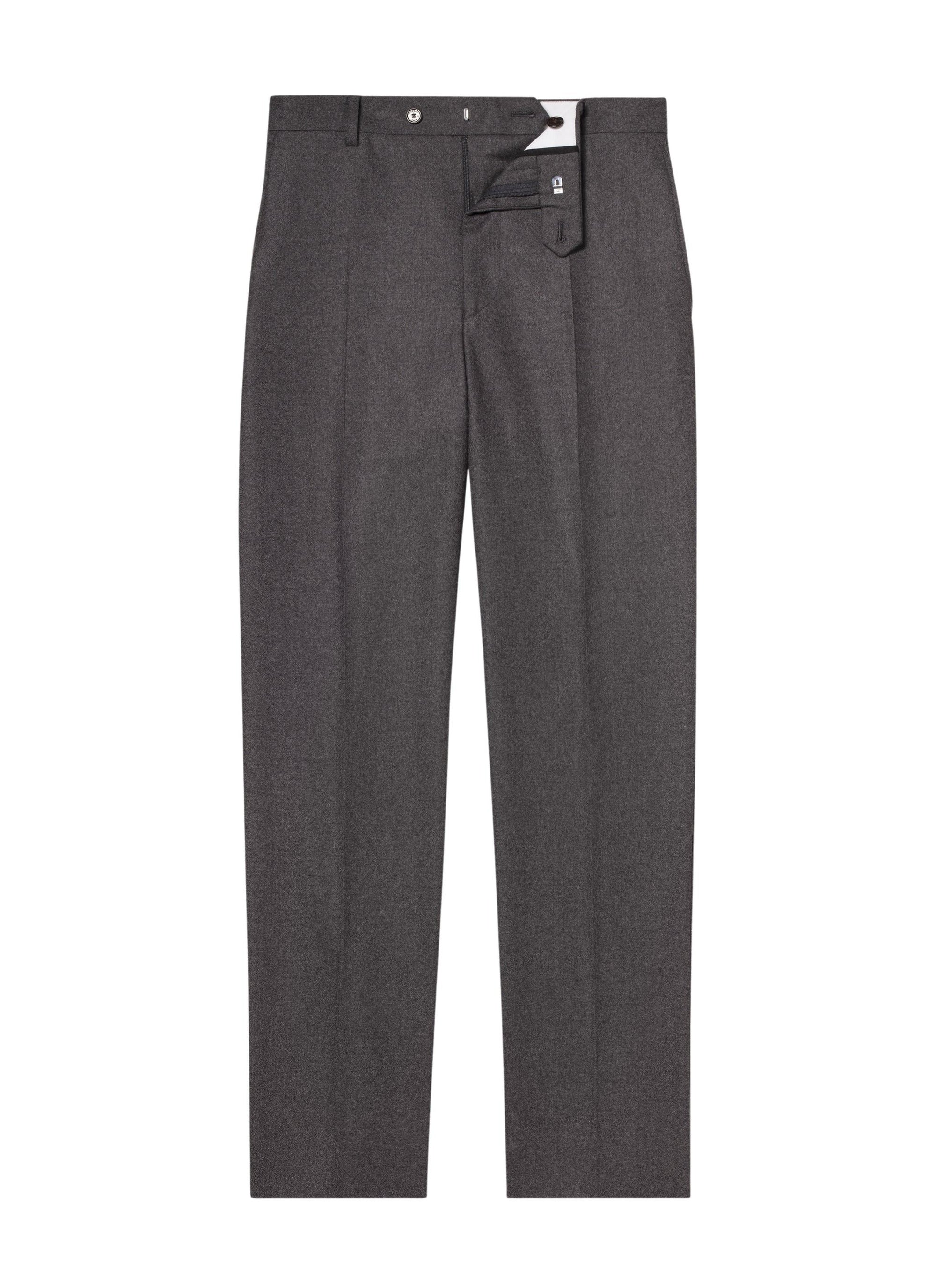 Wool flannel trousers - Steel