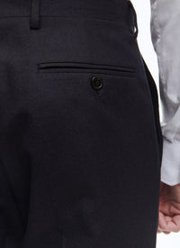 Pantalon en flanelle de laine - Bleu Marine