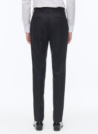 Pantalon en flanelle de laine - Bleu Marine