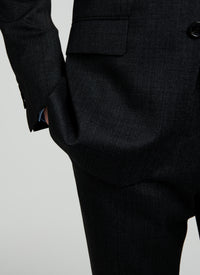 Pantalon en laine fil à fil - Anthracite