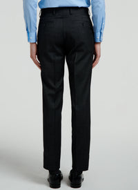 Pantalon en laine fil à fil - Anthracite