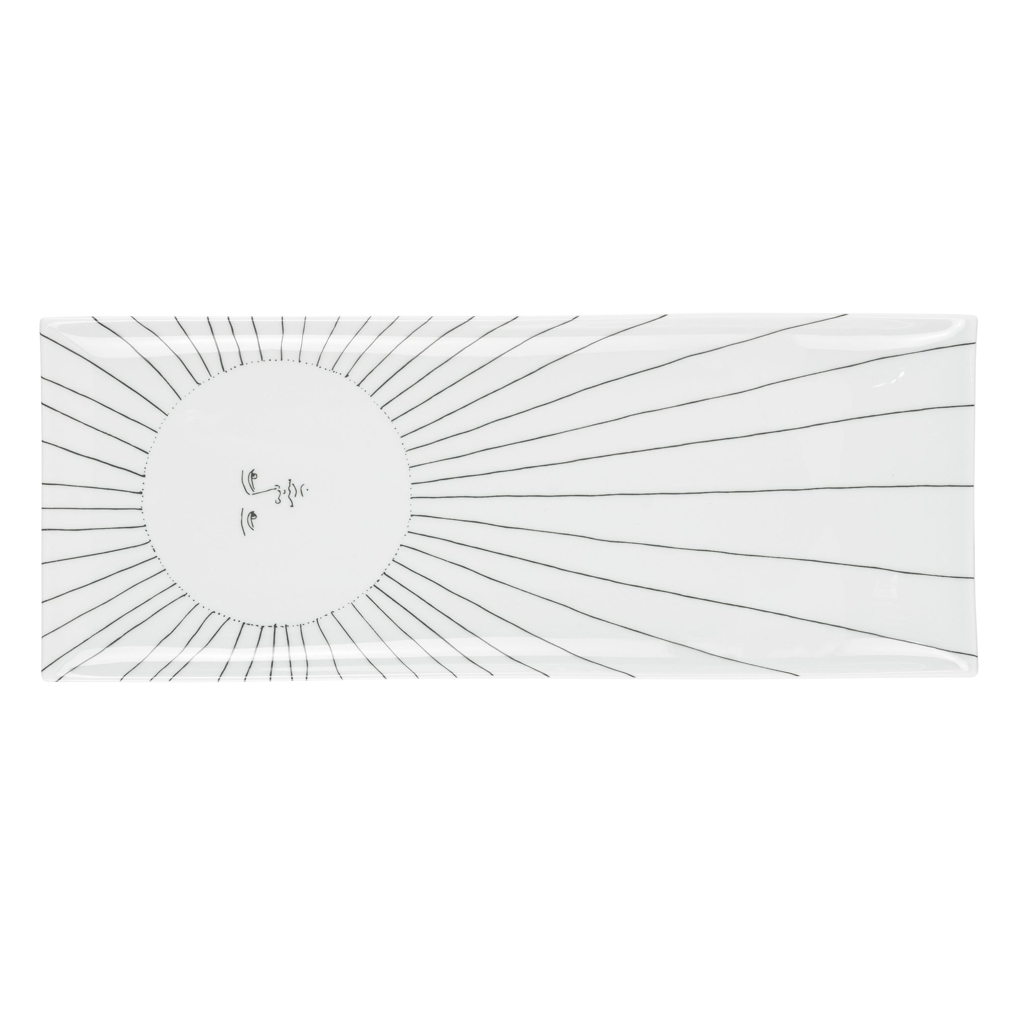 Solitario porcelain tray - Black & White