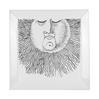 Solitario square porcelain tray - Black & White