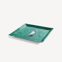 Serratura square porcelain tray - Green