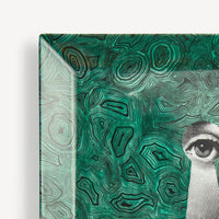 Serratura square porcelain tray - Green