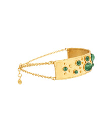 Collier choker Byzance doré à l'or fin et Malachite - Vert