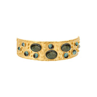 Collier choker Byzance doré à l'or fin et Labradorite - Gris