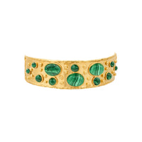 Collier choker Byzance doré à l'or fin et Malachite - Vert