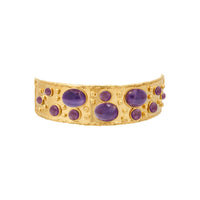 Collier choker Byzance doré à l'or fin et Améthyste - Violet
