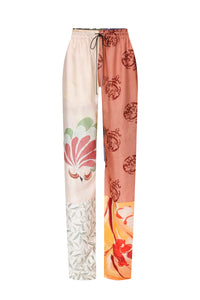 Pantalon foulard en soie Upcyclé unisex - Multicolor
