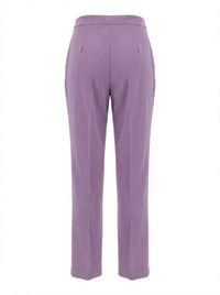 Straight-leg trousers with pronounced pleats - Candy Violet