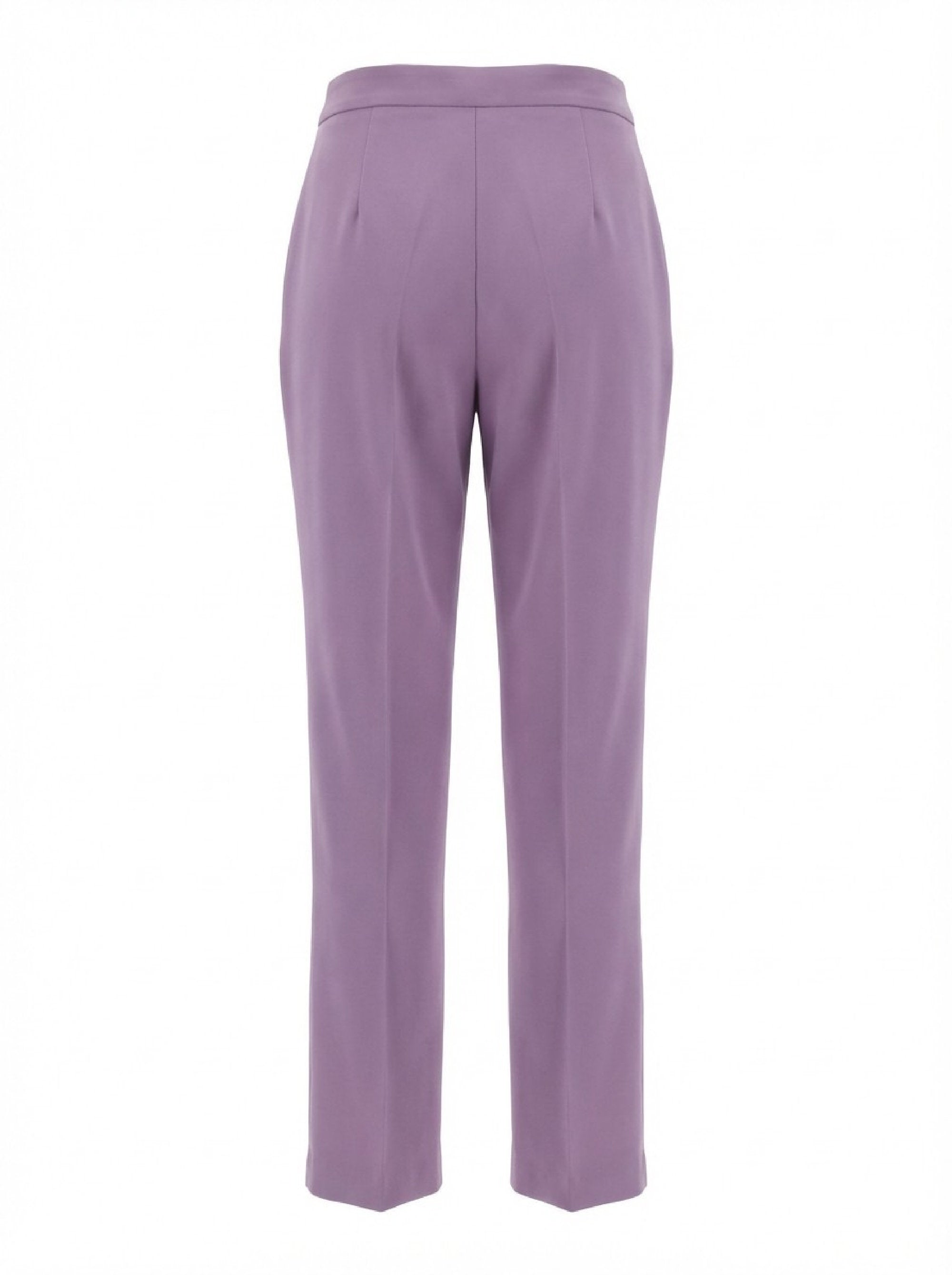 Straight-leg trousers with pronounced pleats - Candy Violet