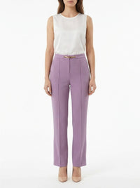 Straight-leg trousers with pronounced pleats - Candy Violet
