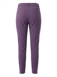 Pantalon slim à chaîne et zips - Prugna