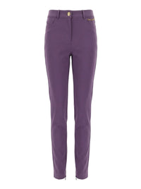 Pantalon slim à chaîne et zips - Prugna