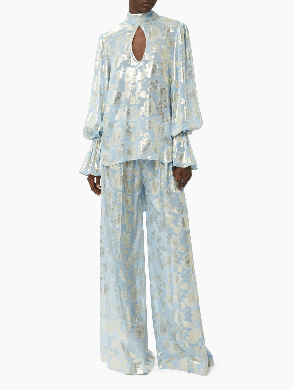 PANTALON PALAZZO À FLEURS