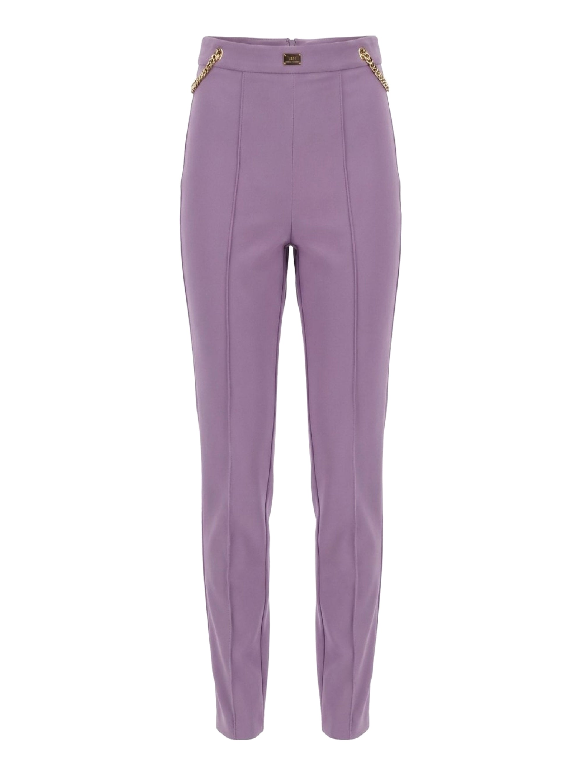 Chain trousers with structured waistband - Candy Violet
