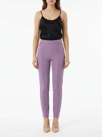 Chain trousers with structured waistband - Candy Violet