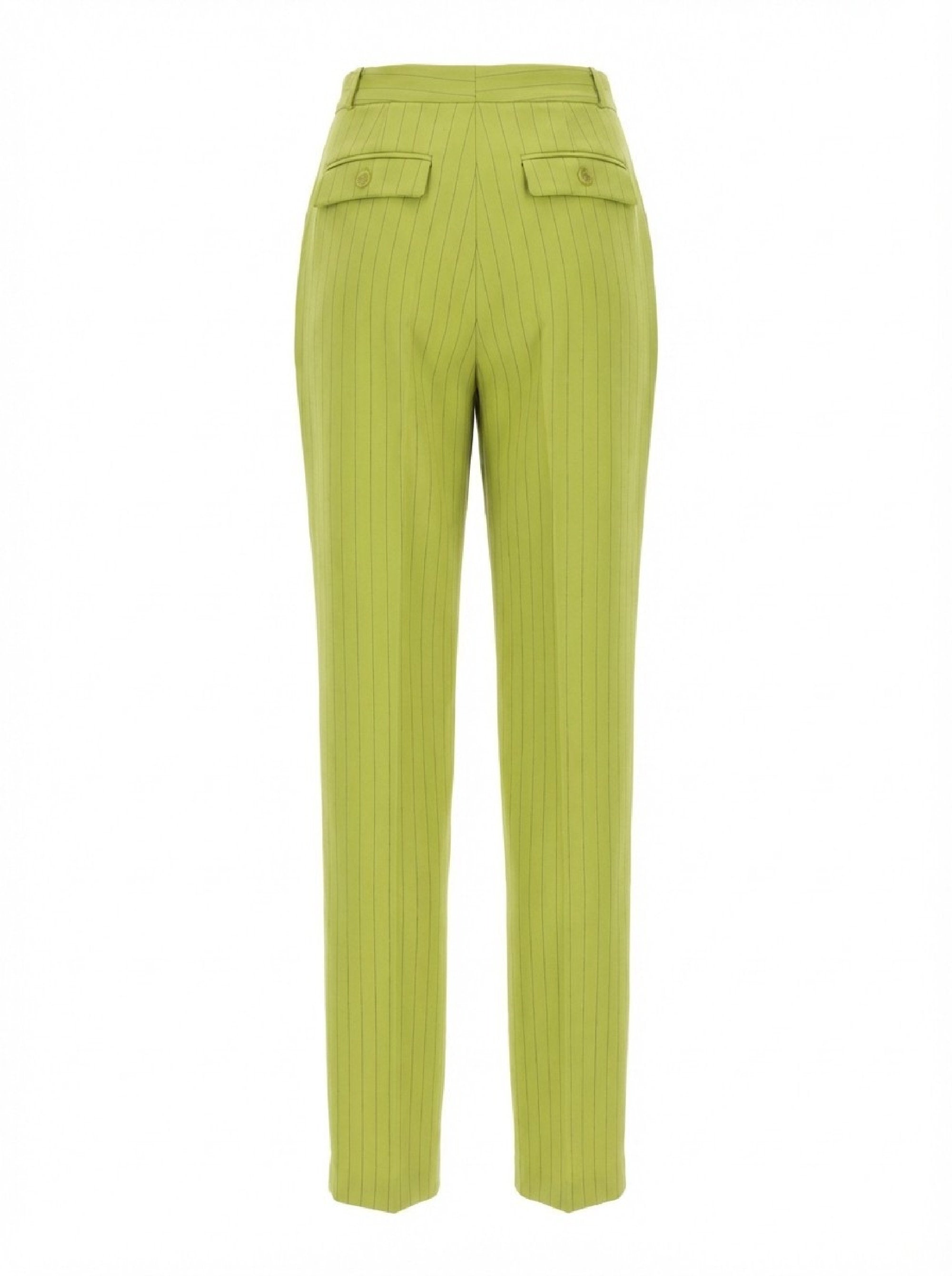 Pantalon à fines rayures en laine mélangée - Olive Oil