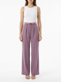 Pantalon à pinces et boucle - Candy Violet