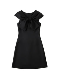 NOIR ROBE DRAPE NOEU
