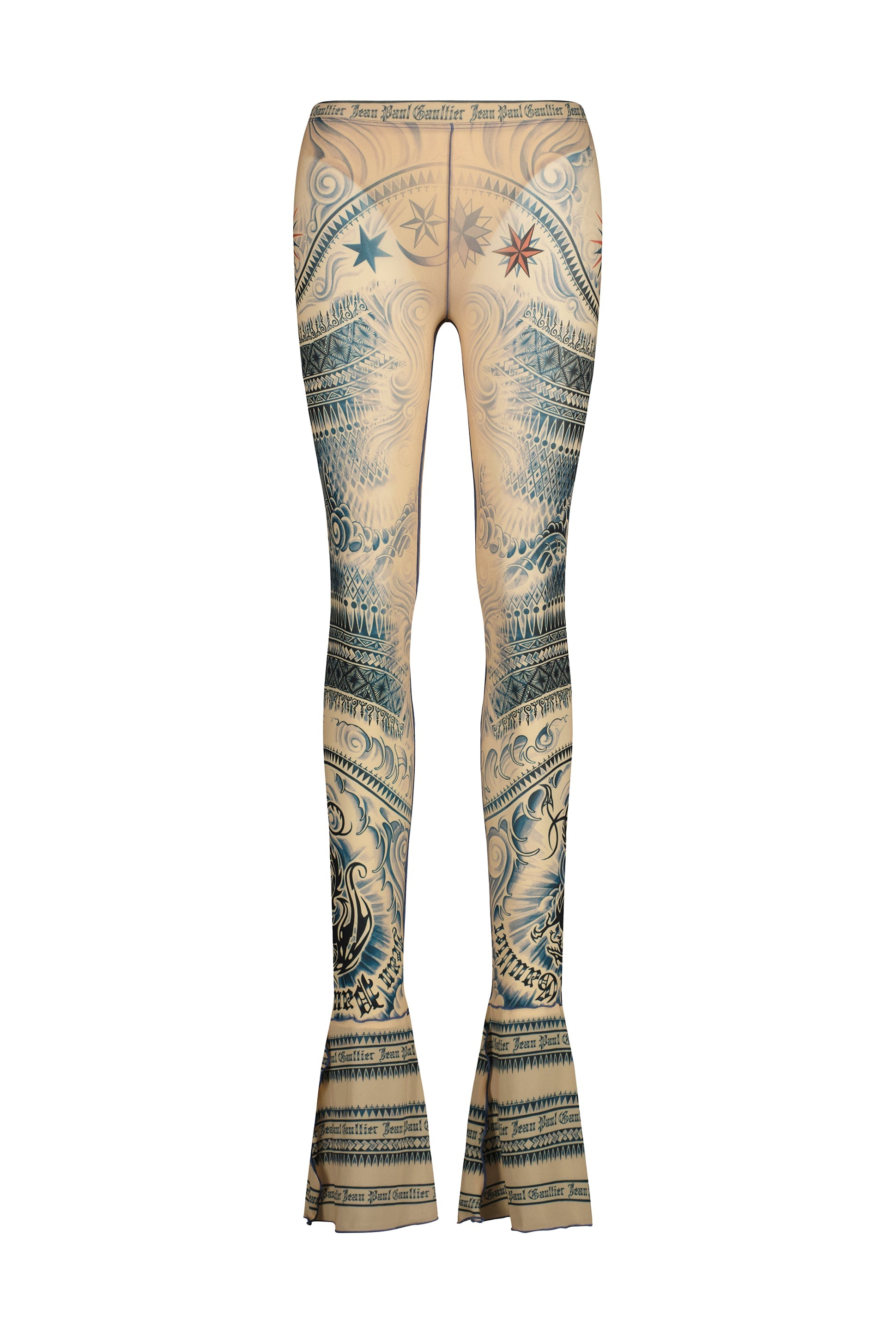 Pantalon Tattoo imprimé - Nude & Blue & Red
