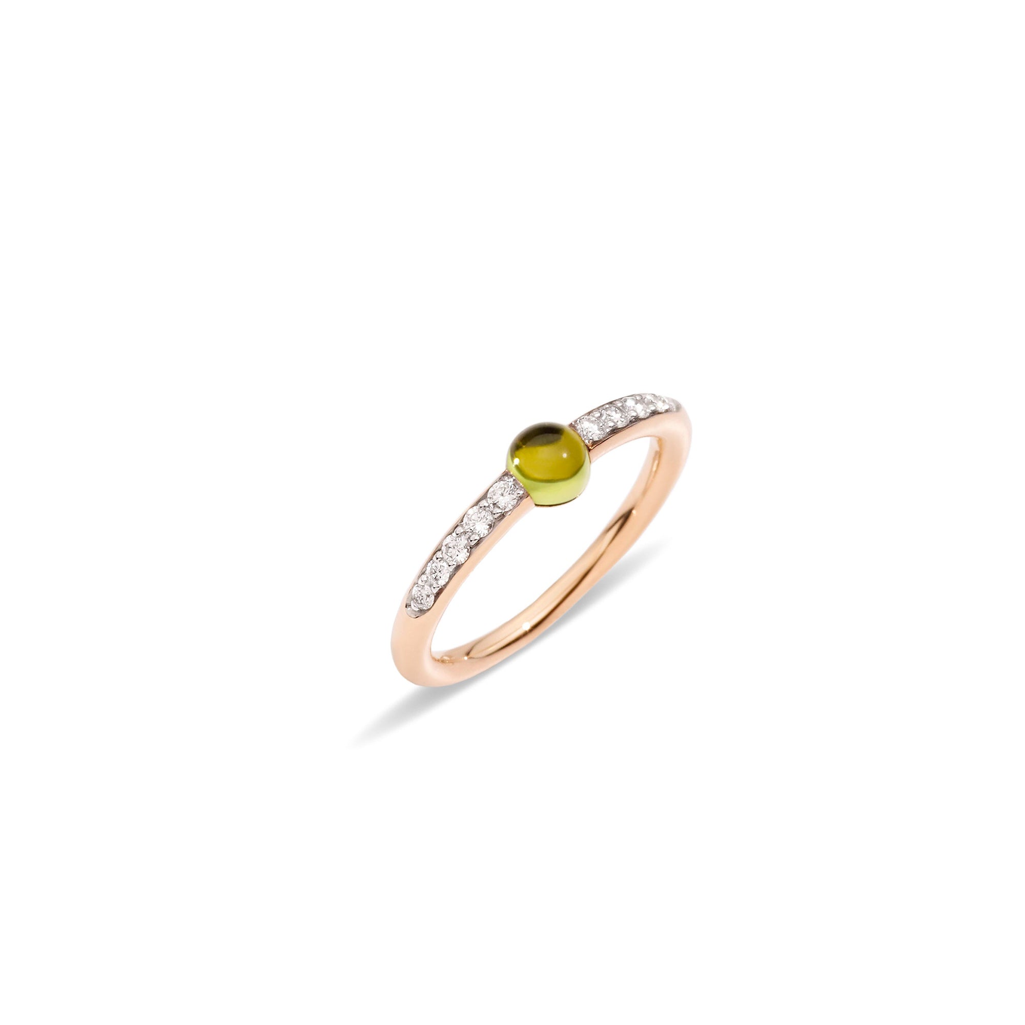 Bague M'ama non M'ama en Or rose 18K et Péridot & Diamant