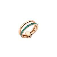 Bague Together en Or rose 18K & Émeraude