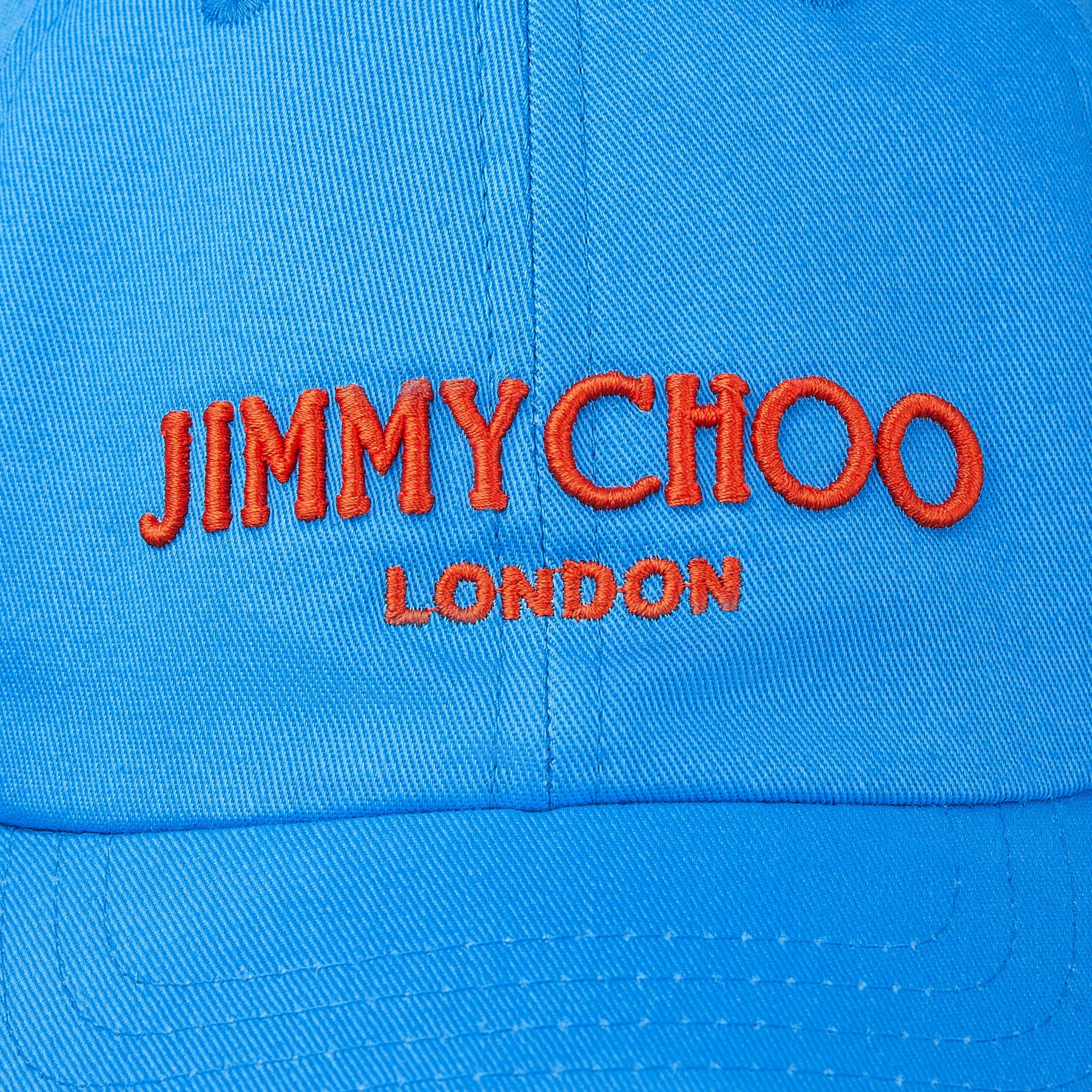 Pacifico embroidered cotton cap - Sky & Paprika