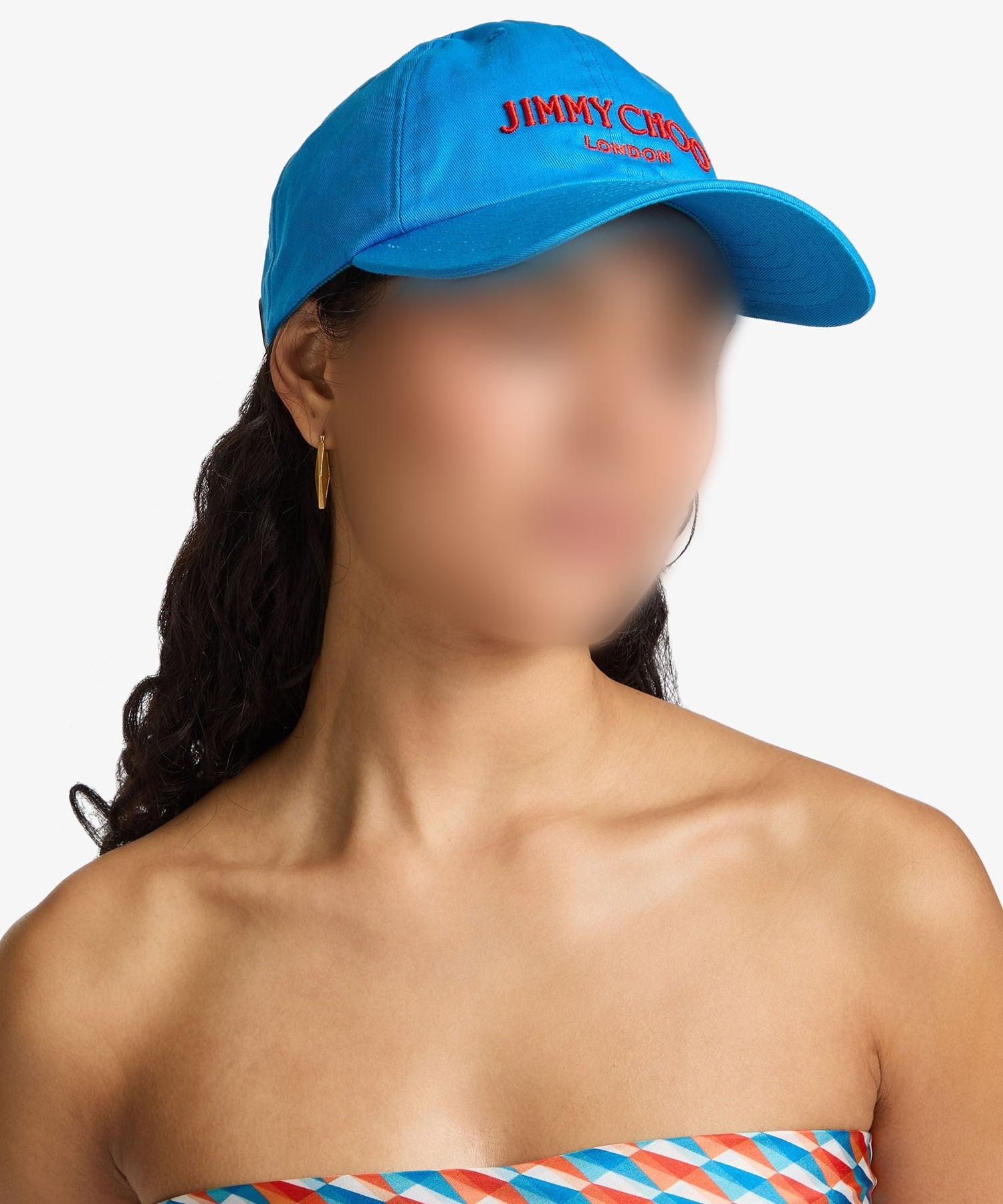 Pacifico embroidered cotton cap - Sky & Paprika