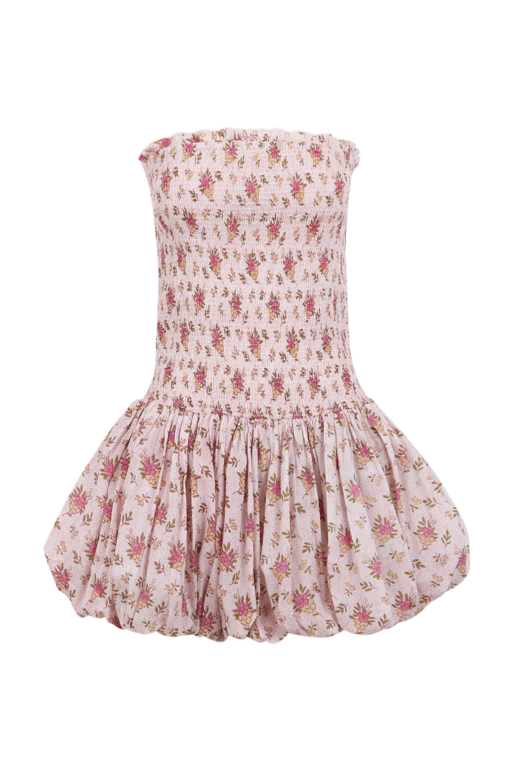 PINK PADA SMOCK MINI DRESS