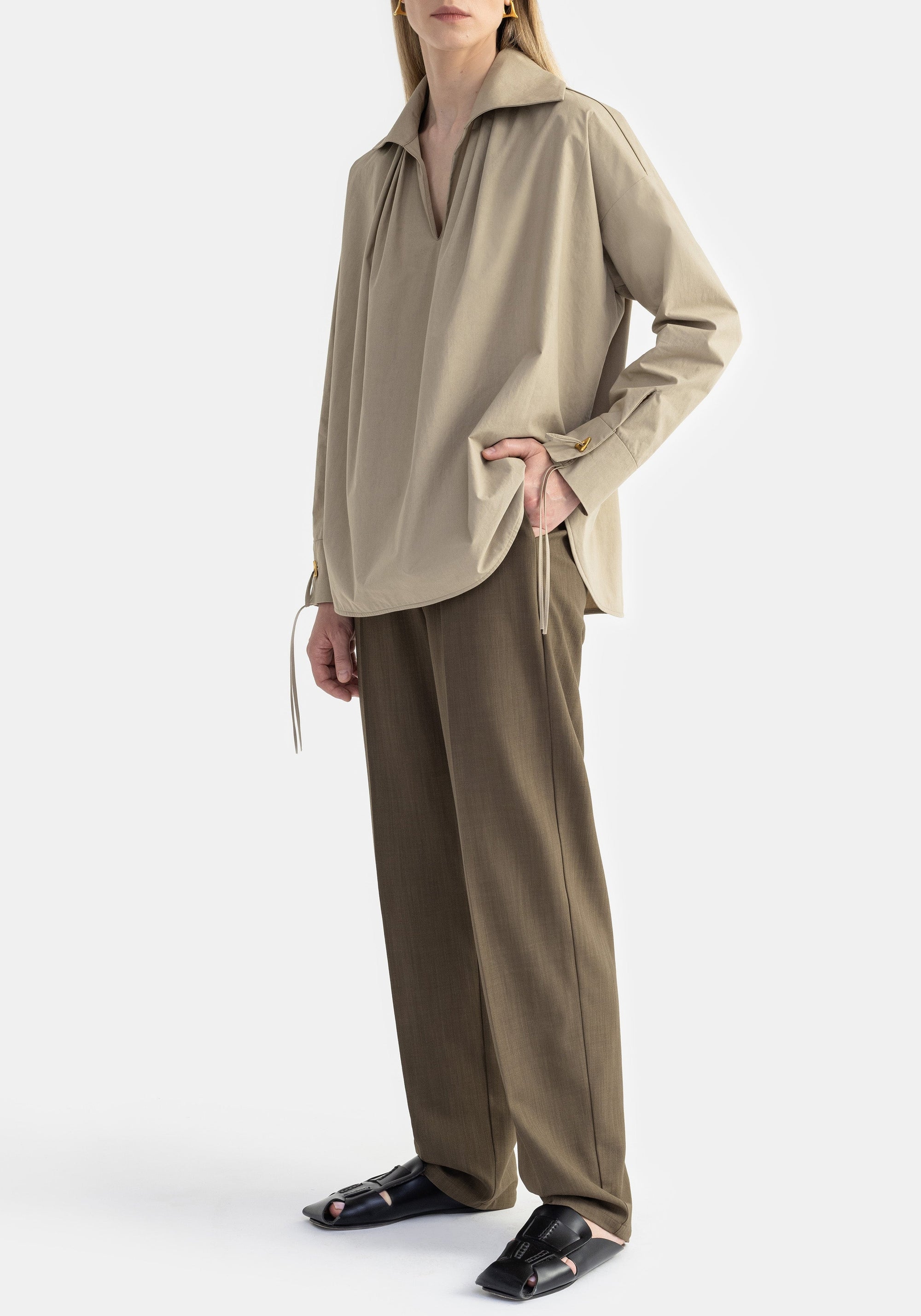 Chemisier Paige oversize - Olive