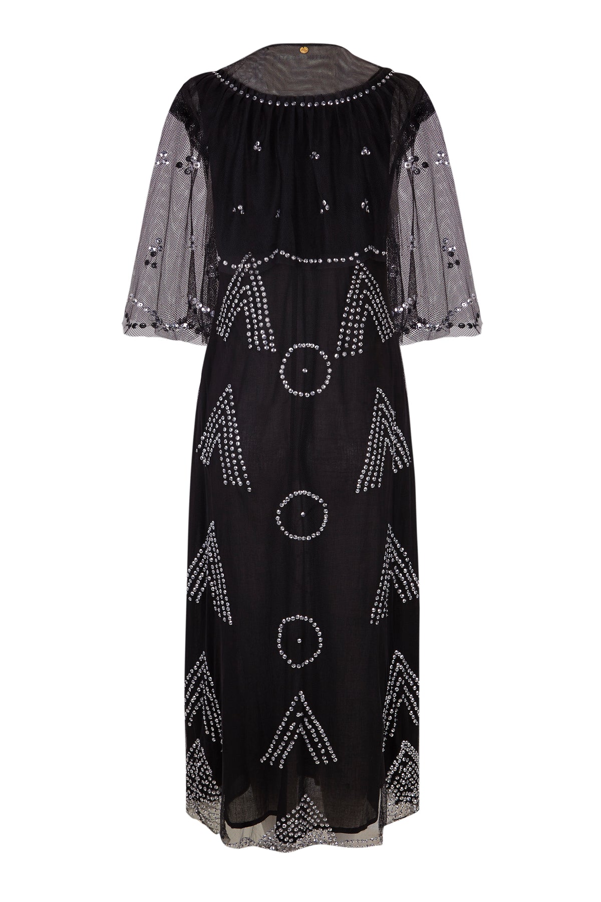 Robe longue transparente brodée Palace - Black