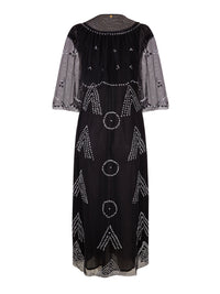 Robe longue transparente brodée Palace - Black