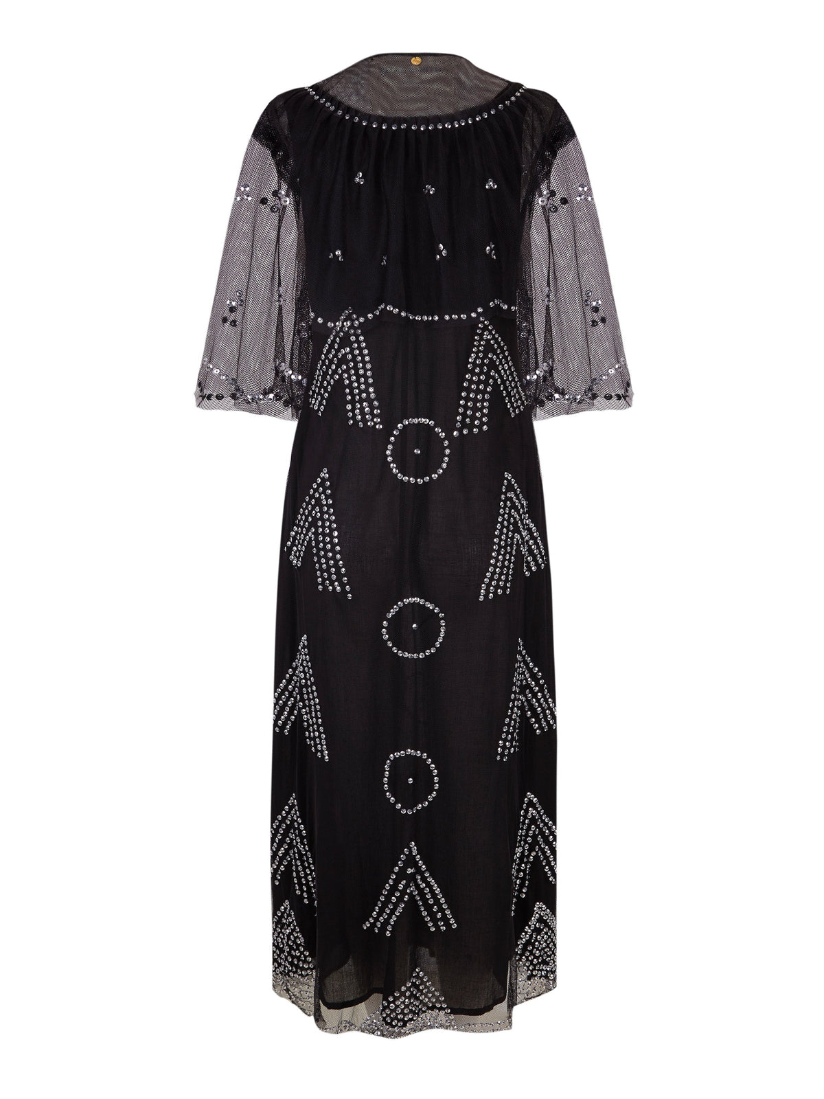 Robe longue transparente brodée Palace - Black