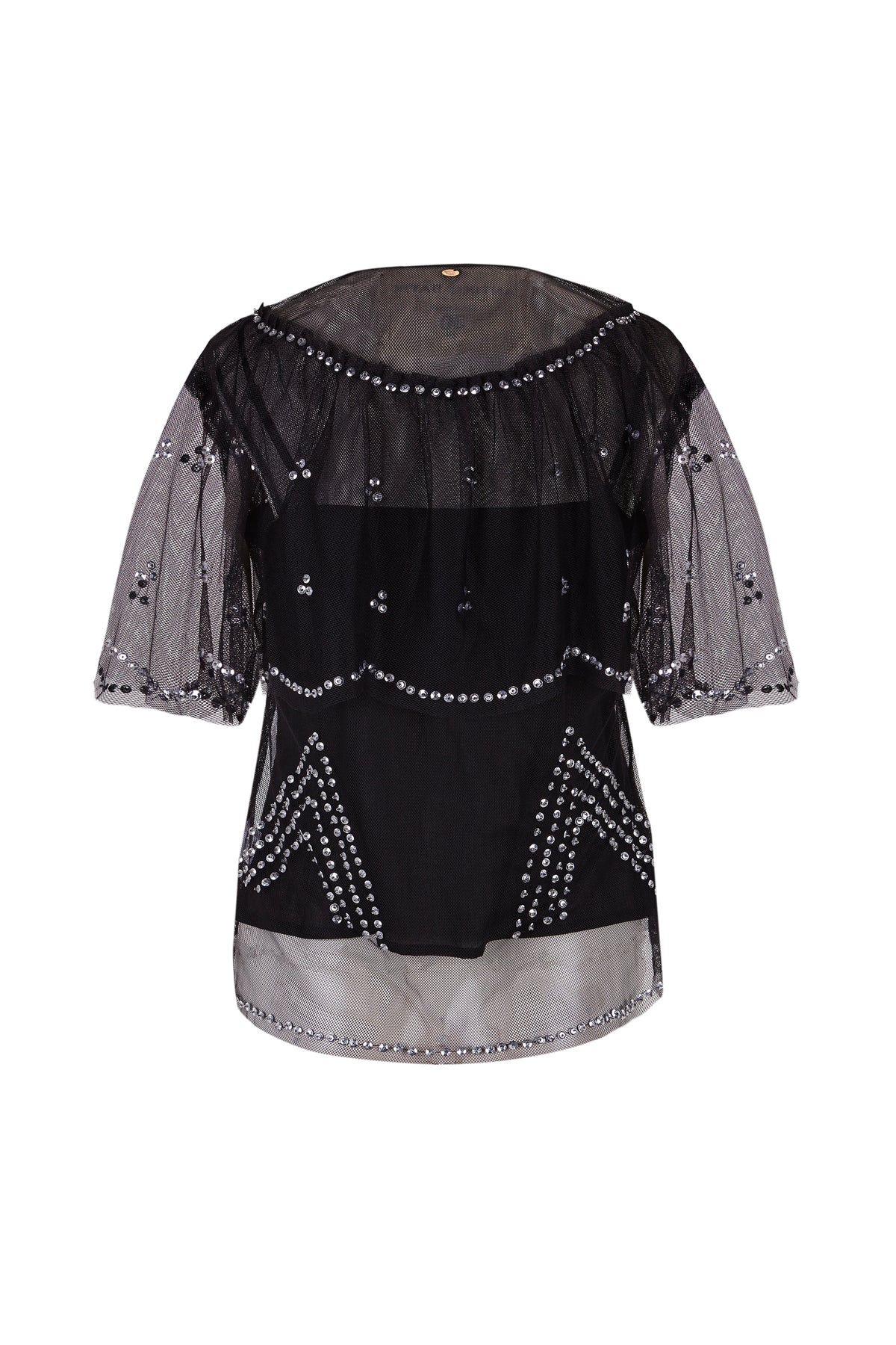 Top transparent brodé Palace - Black