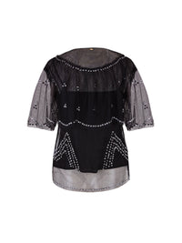 Top transparent brodé Palace - Black