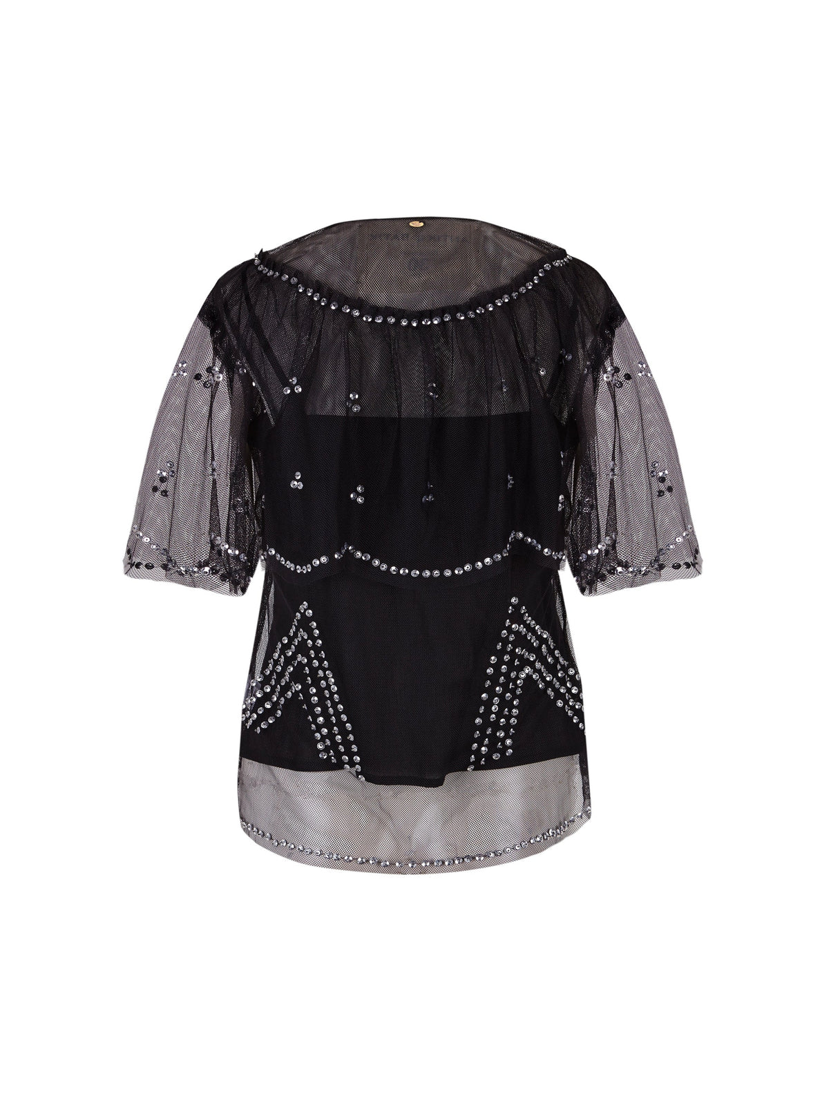 Top transparent brodé Palace - Black