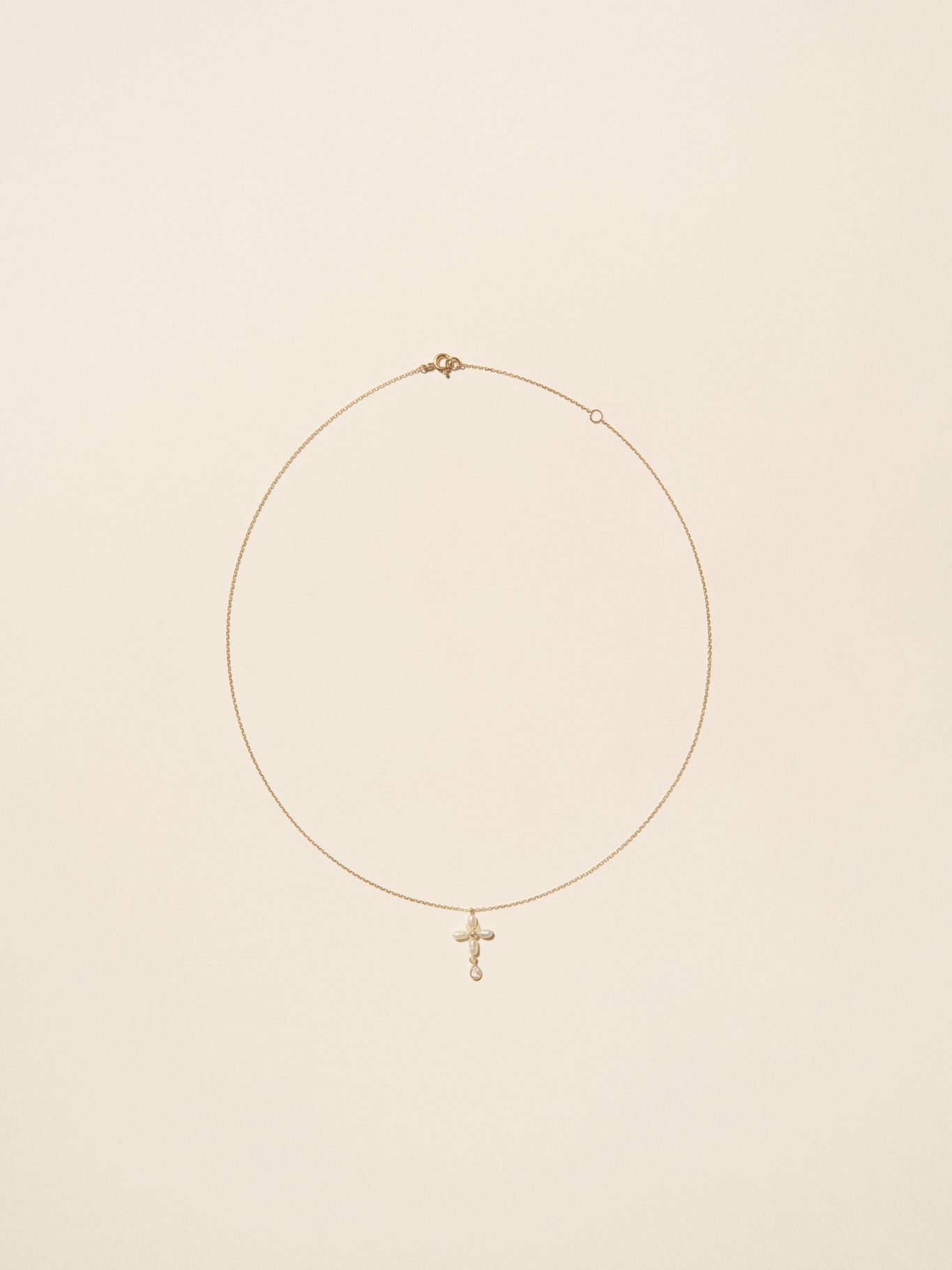 Collier Palerme en or jaune - White Pearl