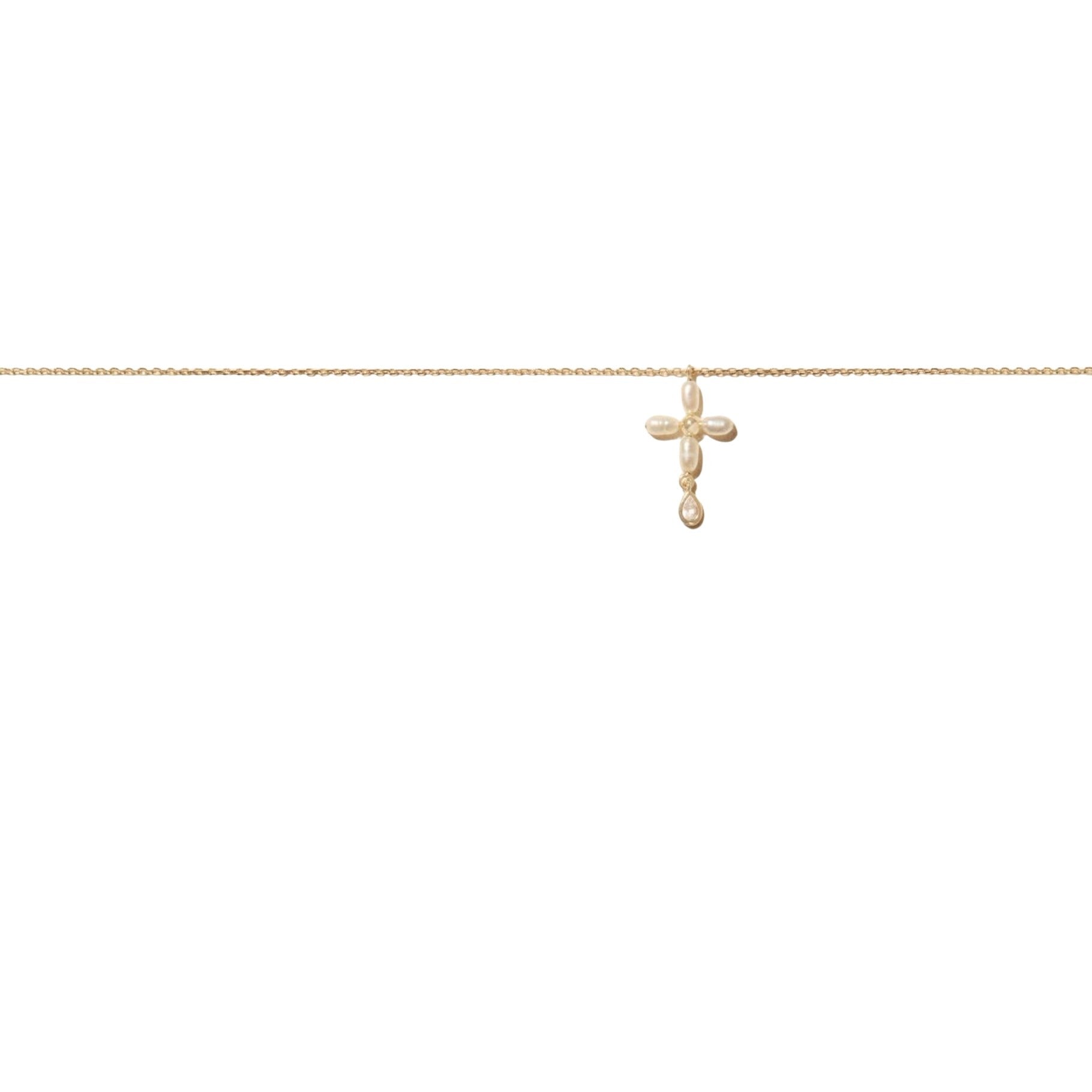 Collier Palerme en or jaune - White Pearl
