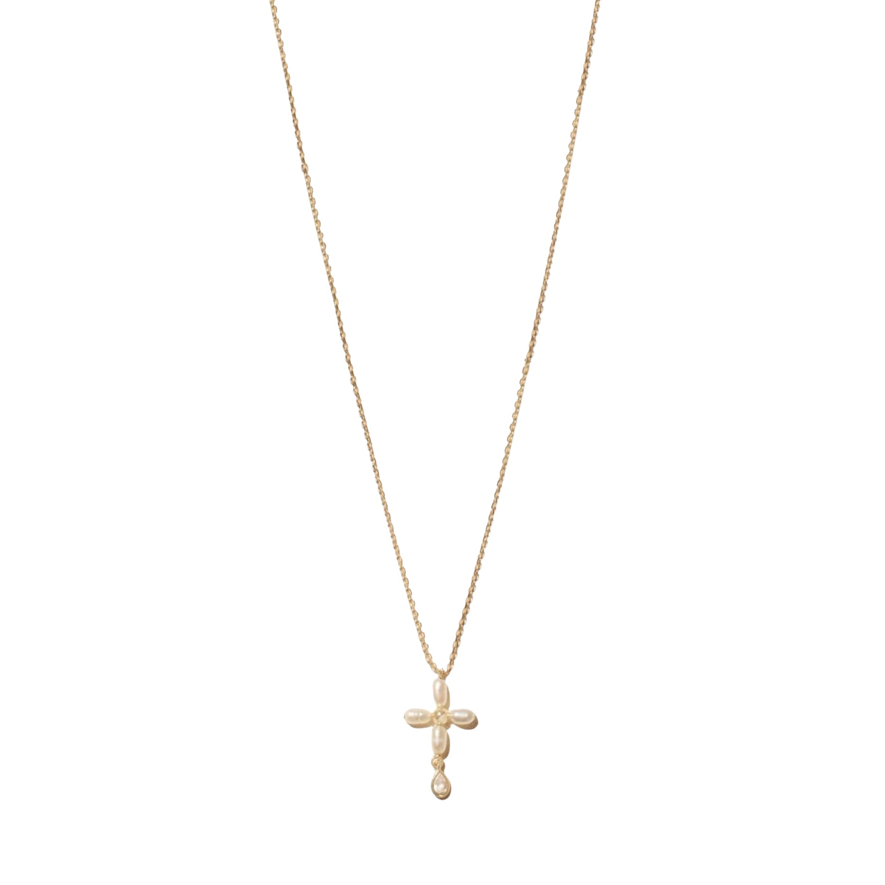 Collier Palerme en or jaune - White Pearl
