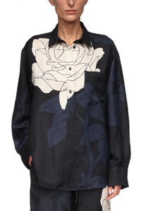 Pyjama Shirt - Navy / Pale Rose
