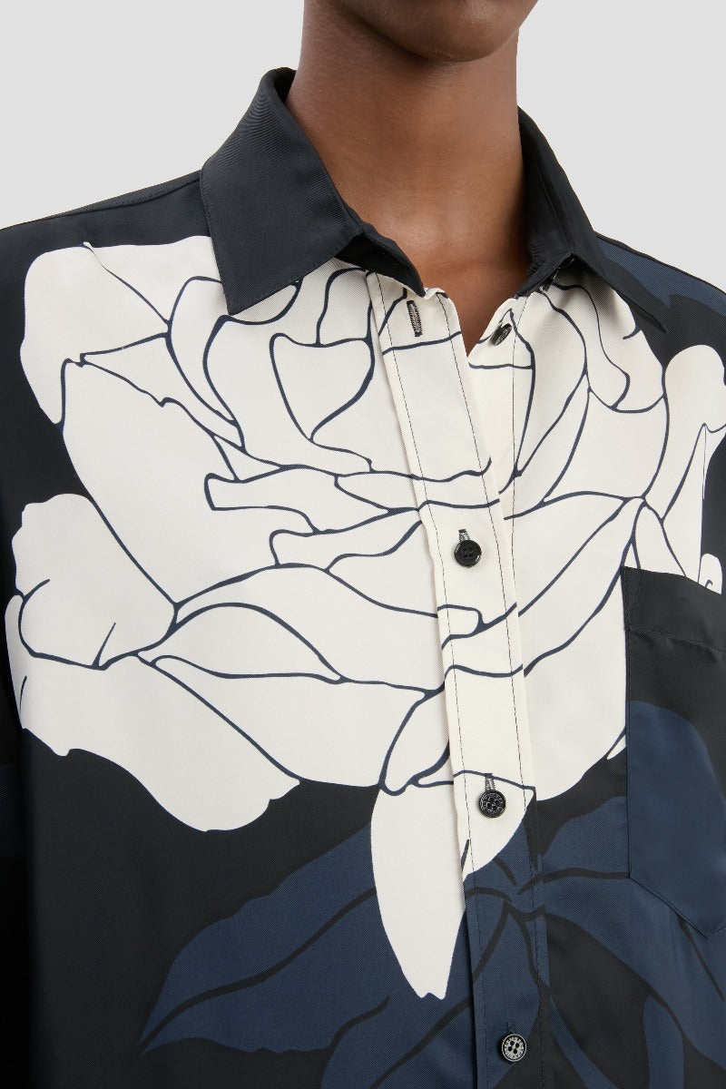 Pyjama Shirt - Navy / Pale Rose