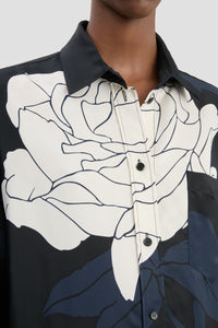 Pyjama Shirt - Navy / Pale Rose