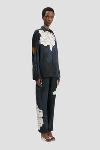 Pyjama Shirt - Navy / Pale Rose
