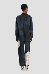 Pyjama Shirt - Navy / Pale Rose