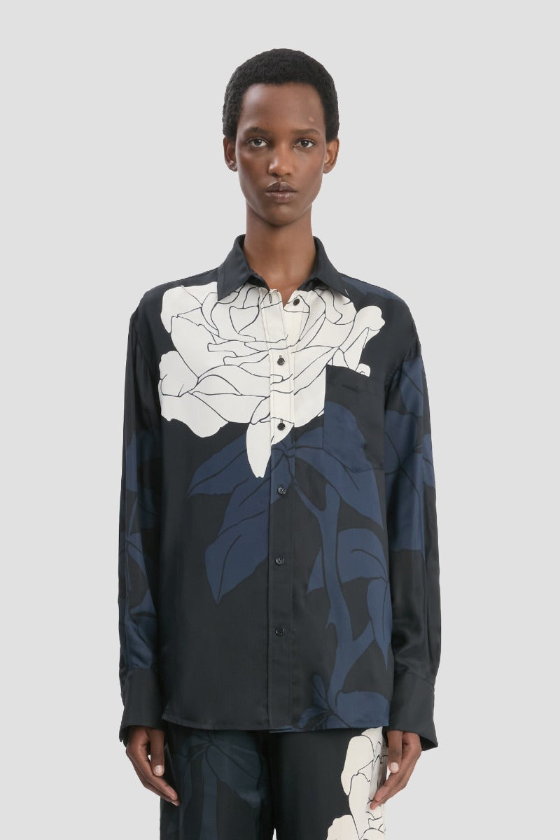 Pyjama Shirt - Navy / Pale Rose