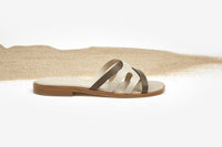 12qty NEW / Sandales PALMIE NATURCALF CUIR - Carbone/Grege