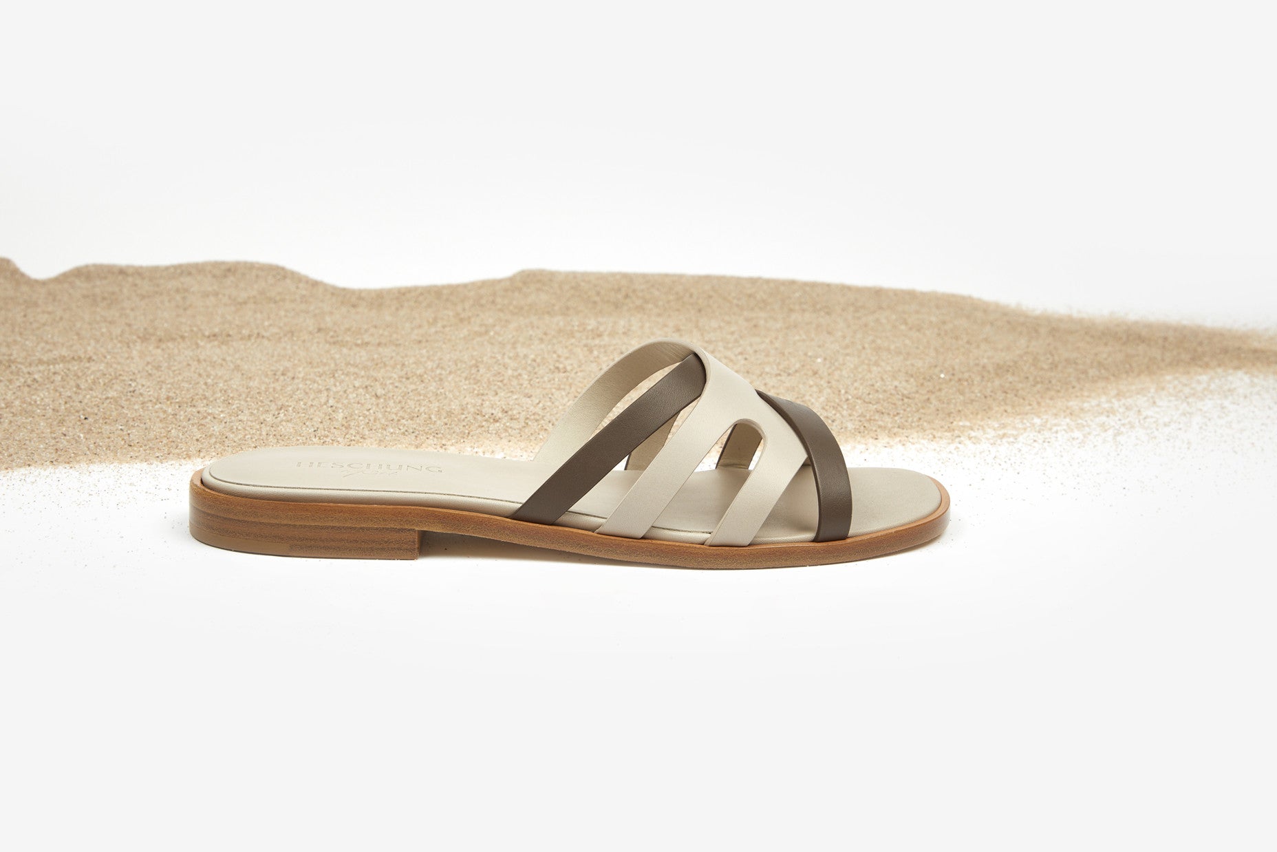 12qty NEW / Sandales PALMIE NATURCALF CUIR - Carbone/Grege