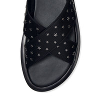 Palmo sandals in leather - Black & Gunmetal